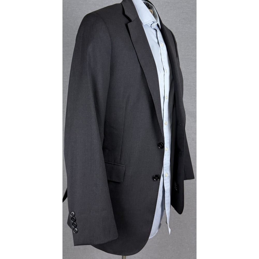 Ralph Lauren Mens 40R Charcoal Grey 100% Wool Blazer Sport Coat Made in Italy
